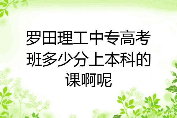 罗田理工中专高考班多少分上本科的课啊呢