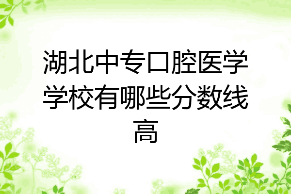 湖北中专口腔医学学校有哪些分数线高