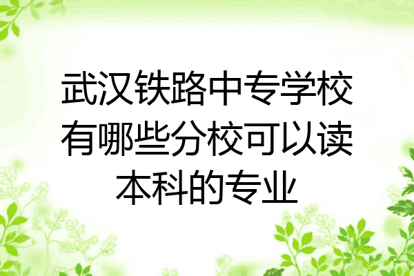 武汉铁路中专学校有哪些分校可以读本科的专业