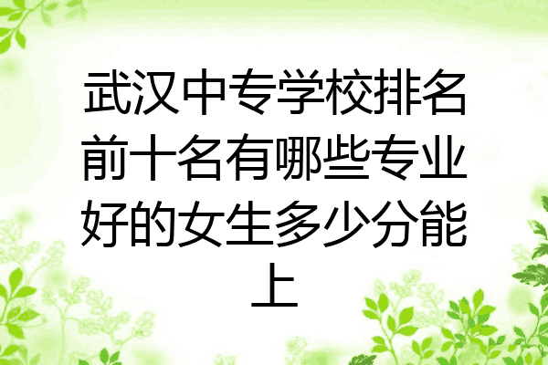 武汉中专学校排名前十名有哪些专业好的女生多少分能上
