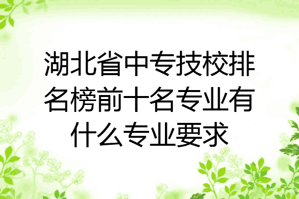 湖北省中专技校排名榜前十名专业有什么专业要求