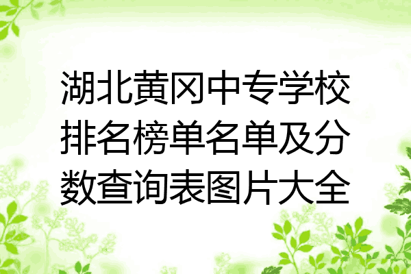 湖北黄冈中专学校排名榜单名单及分数查询表图片大全