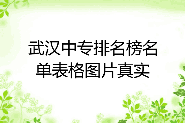 武汉中专排名榜名单表格图片真实