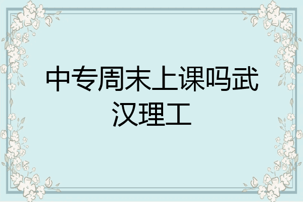 中专周末上课吗武汉理工