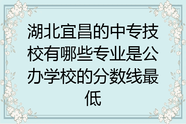 湖北宜昌的中专技校有哪些专业是公办学校的分数线最低