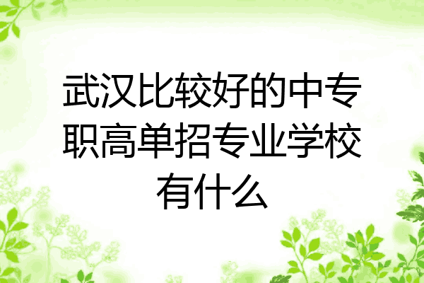 武汉比较好的中专职高单招专业学校有什么