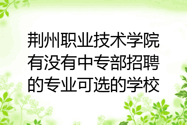 荆州职业技术学院有没有中专部招聘的专业可选的学校