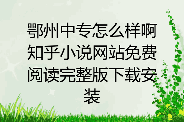 鄂州中专怎么样啊知乎小说网站免费阅读完整版下载安装