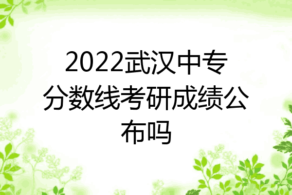 2022武汉中专分数线考研成绩公布吗