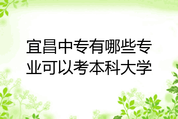 宜昌中专有哪些专业可以考本科大学