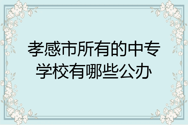 孝感市所有的中专学校有哪些公办