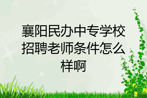 襄阳民办中专学校招聘老师条件怎么样啊