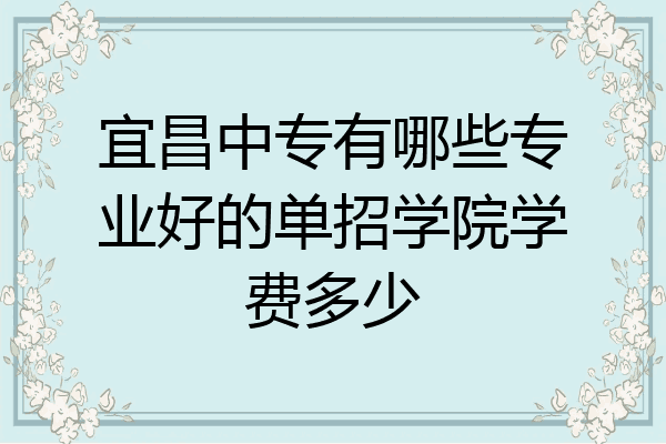 宜昌中专有哪些专业好的单招学院学费多少