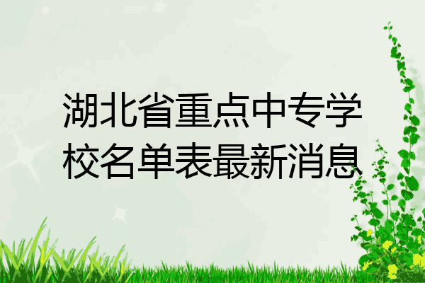 湖北省重点中专学校名单表最新消息