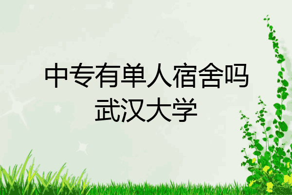 中专有单人宿舍吗武汉大学