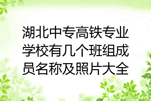 湖北中专高铁专业学校有几个班组成员名称及照片大全
