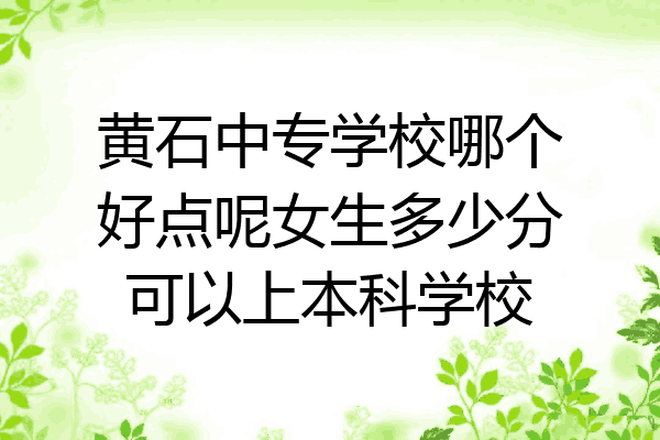 黄石中专学校哪个好点呢女生多少分可以上本科学校