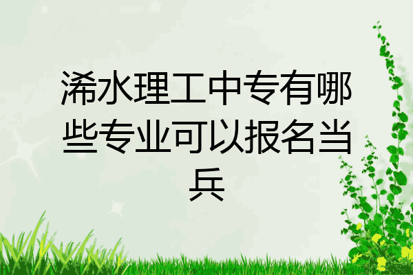 浠水理工中专有哪些专业可以报名当兵