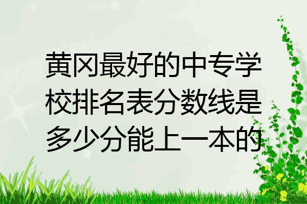 黄冈最好的中专学校排名表分数线是多少分能上一本的