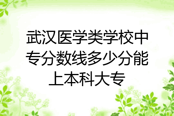 武汉医学类学校中专分数线多少分能上本科大专