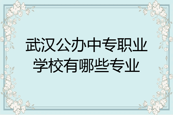 武汉公办中专职业学校有哪些专业