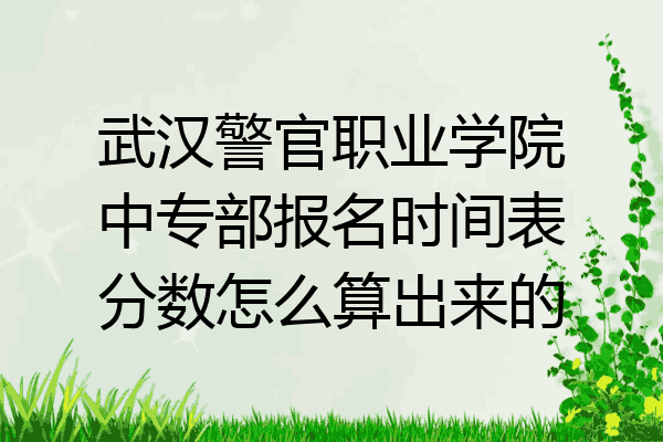 武汉警官职业学院中专部报名时间表分数怎么算出来的