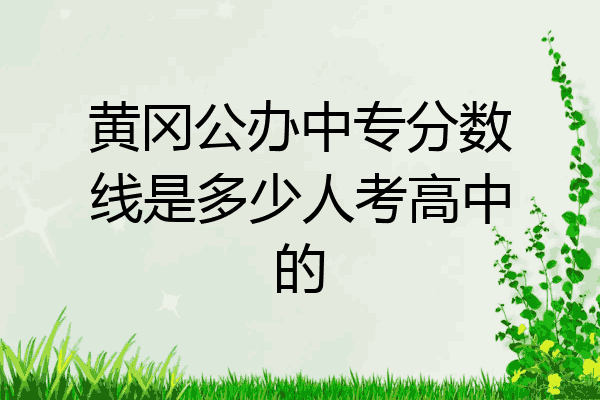 黄冈公办中专分数线是多少人考高中的