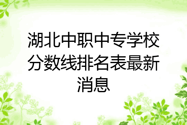 湖北中职中专学校分数线排名表最新消息