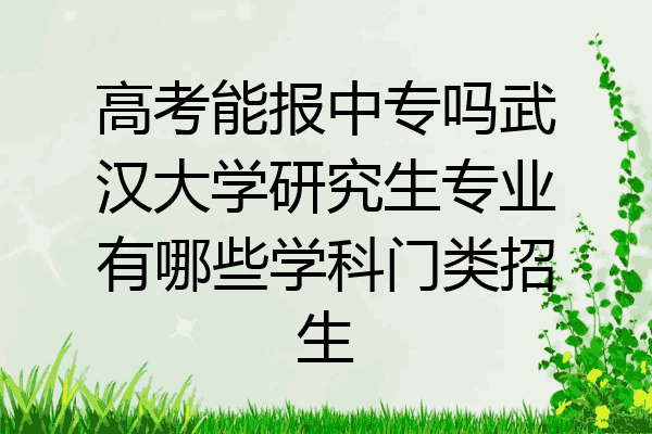 高考能报中专吗武汉大学研究生专业有哪些学科门类招生
