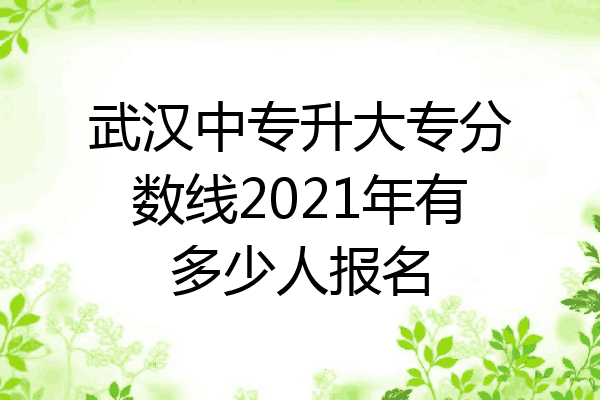 武汉中专升大专分数线2021年有多少人报名