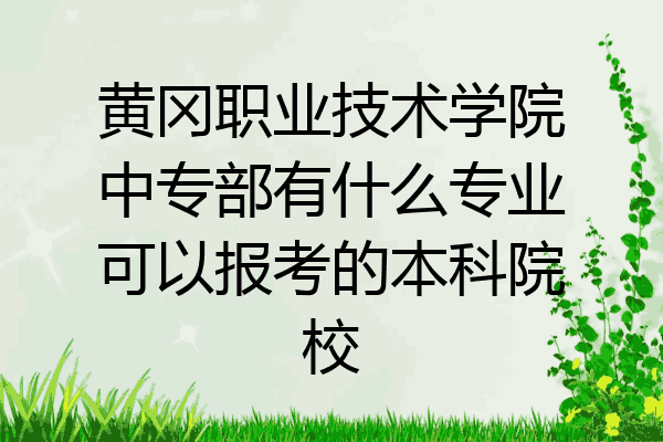 黄冈职业技术学院中专部有什么专业可以报考的本科院校