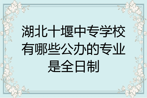 湖北十堰中专学校有哪些公办的专业是全日制