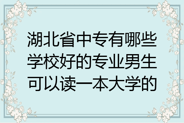 湖北省中专有哪些学校好的专业男生可以读一本大学的