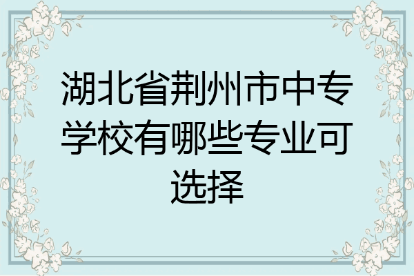 湖北省荆州市中专学校有哪些专业可选择