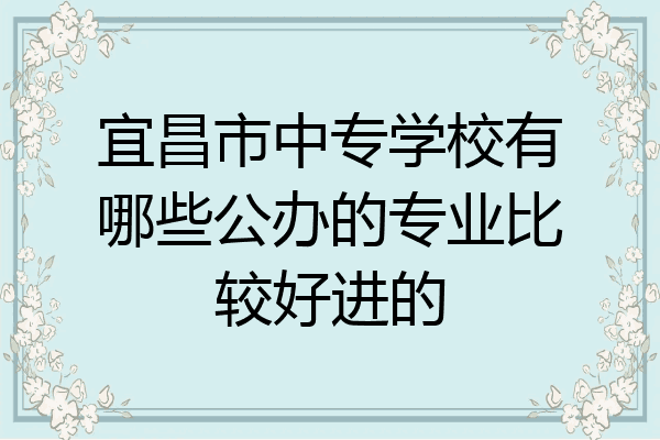 宜昌市中专学校有哪些公办的专业比较好进的