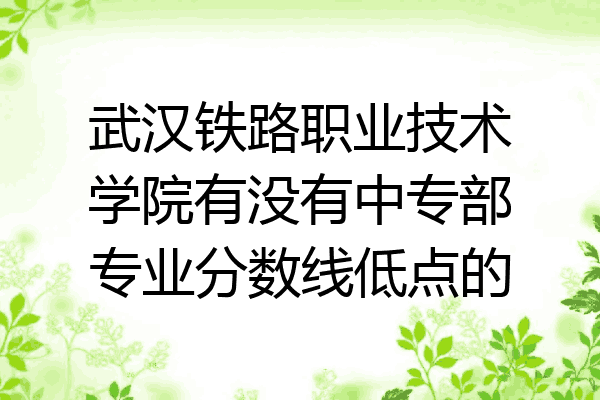 武汉铁路职业技术学院有没有中专部专业分数线低点的