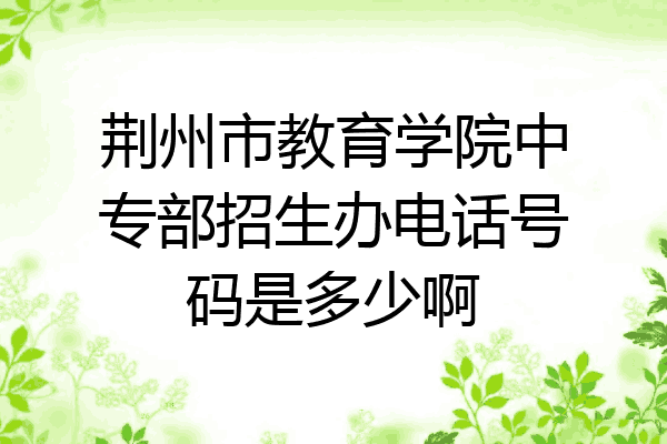 荆州市教育学院中专部招生办电话号码是多少啊