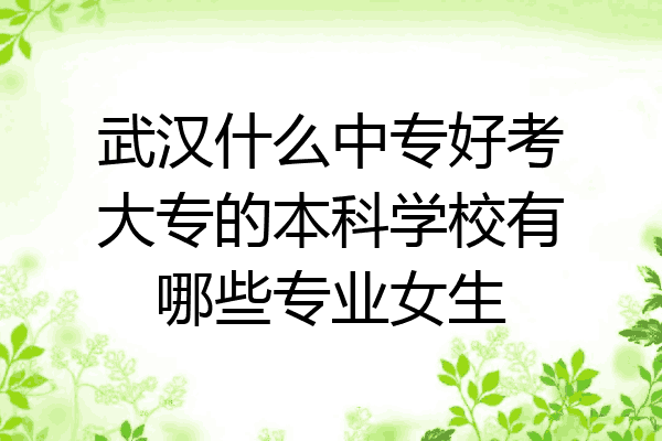 武汉什么中专好考大专的本科学校有哪些专业女生