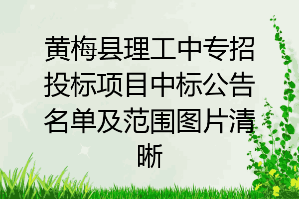 黄梅县理工中专招投标项目中标公告名单及范围图片清晰