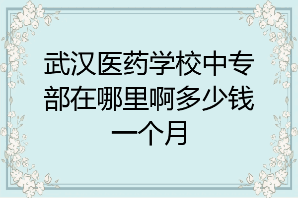武汉医药学校中专部在哪里啊多少钱一个月