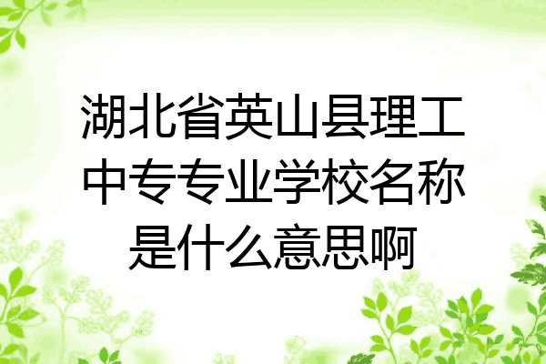 湖北省英山县理工中专专业学校名称是什么意思啊