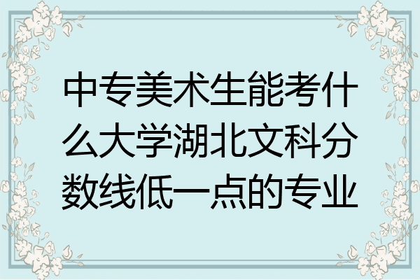 中专美术生能考什么大学湖北文科分数线低一点的专业