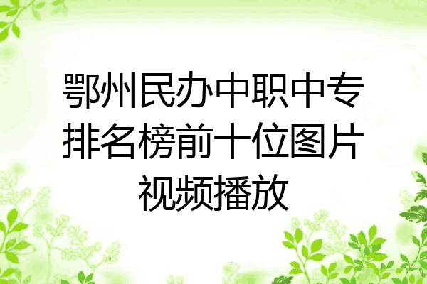 鄂州民办中职中专排名榜前十位图片视频播放