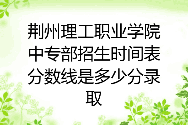 荆州理工职业学院中专部招生时间表分数线是多少分录取