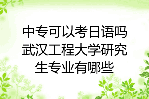 中专可以考日语吗武汉工程大学研究生专业有哪些