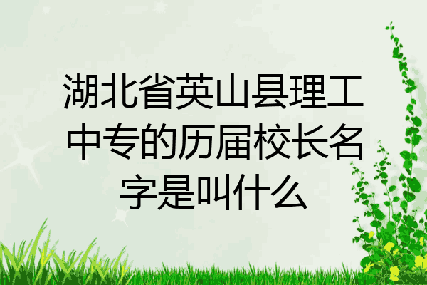 湖北省英山县理工中专的历届校长名字是叫什么