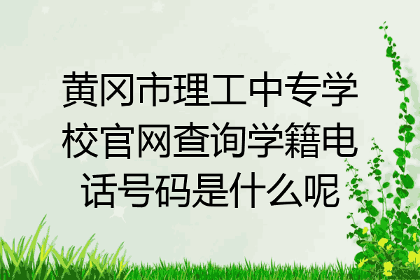 黄冈市理工中专学校官网查询学籍电话号码是什么呢