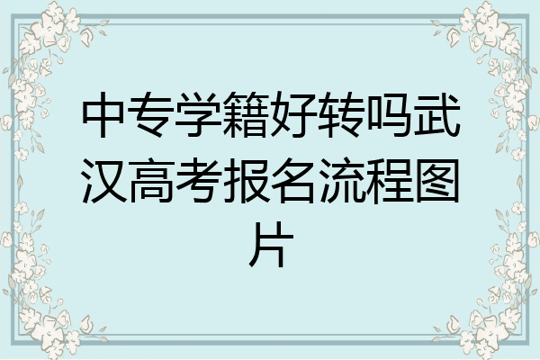 中专学籍好转吗武汉高考报名流程图片