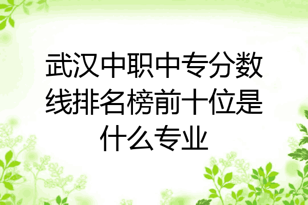 武汉中职中专分数线排名榜前十位是什么专业