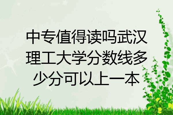 中专值得读吗武汉理工大学分数线多少分可以上一本